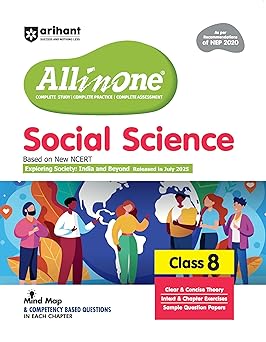 Arihant All in One Social Science Class 8 Book 2025 | NCERT Textbook Based | Exploring Society: India and Beyond | Complete Study, Practice English Medium