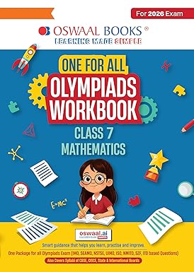 Oswaal One For All Olympiads Workbook Class 7 Maths | Questions for SOF IMO & Other Olympiad Exams 2026 | With Sample Practice Papers & Oswaal