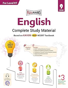 Full Marks English Complete Study Material for Class 9 | Based on New NCERT Textbook KAVERI | Includes Chapterwise Summary, Self-Assessment & Practice Papers | For Level R1 P