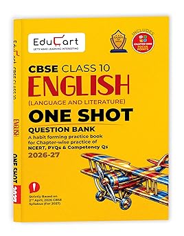 Educart One-shot English CBSE Class 10 Question Bank 2026-27 (Strictly for Boards Exam 2027)