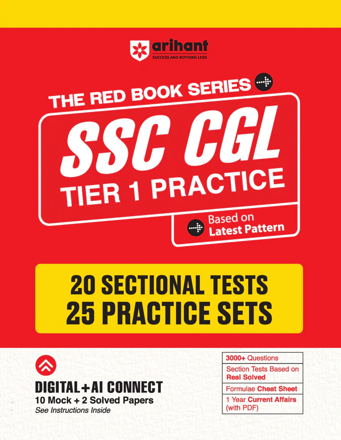 SSC CGL Tier-1 2026 Practice Book | 20 Sectional Tests & 25 Practice Sets | 3000+ Questions & Cheat Sheet | Digital + AI Connected 10 Mock Tests + FREE 1 Year Current Affairs