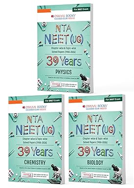 Oswaal NEET 39 Years’ Chapter-wise & Topic-wise Question Bank-Physics, Chemistry And Biology (Set of 3 Books)(1988-2026)|3rd May 2026 Paper Fully Solved|Revision Notes, Mind Maps & Mnemonics|Oswaal