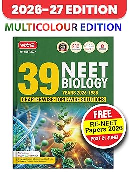 MTG NEET PYQ 39 Years Biology Book For 2026-2027 Exam | Chapterwise Topicwise Solved Question Papers | Free Video Solutions | AI Powered Digital Resource