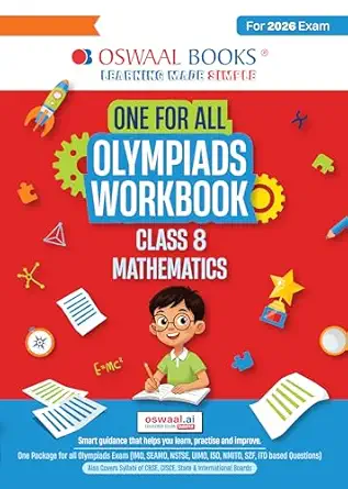 Oswaal One For All Olympiads Workbook Class 8 Maths | Questions for SOF IMO & Other Olympiad Exams 2026 | With Sample Practice Papers & Oswaal.