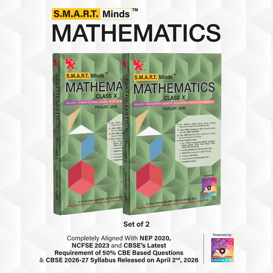 S.M.A.R.T. Minds Mathematics Class 10 (Vol. 1 – 2) | CBSE 2026–27 | NCERT-Aligned Textbook with PYQs (Including 2025), Mind Maps, Competency-Based