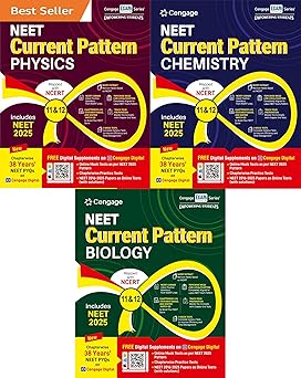 Cengage - New NEET Current Pattern - | Physics + Chemistry + Biology | - Combo Set of 3 Books - Mapped with NCERT of Class 11 & 12 with | - For NEET 2026