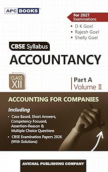 APC Books Accountancy CBSE Syllabus Class 12 Part A Volume 2 Accounting for Companies for 2026-2027 Examinations