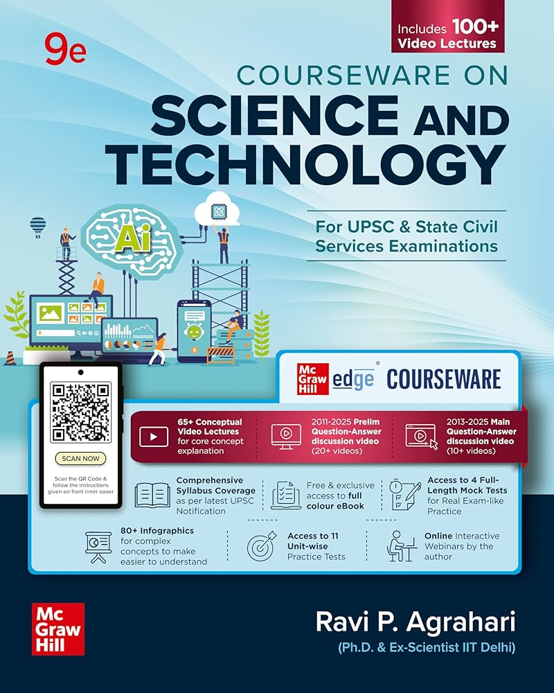 Science and Technology Courseware, 9e for UPSC 2026 | 100+ Author Video Lectures | Prelims PYQs (2011-25) & Mains PYQs (2013-25) | 11 Practice Test | Mock Tests | Colour E-book