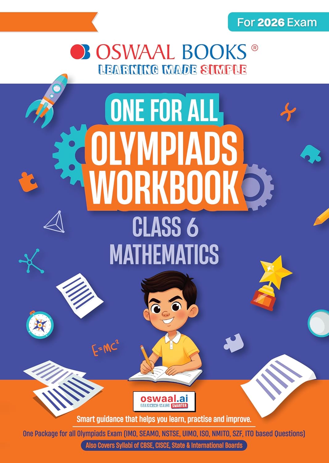 Oswaal One For All Olympiads Workbook Class 6 Maths | Questions for SOF IMO & Other Olympiad Exams 2026 | With Sample Practice Papers & Oswaal.