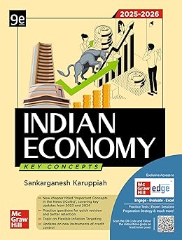 Indian Economy Key Concepts, 9e by Sankarganesh Karuppiah (IRS) for UPSC CSE 2026 | Practice Question for Quick Revision | Tables, Flowcharts, Examples & Diagrams