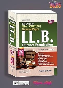 Singhal’s SS Guide to NTA – CUET (PG) General Paper LLB Entrance Examamination 30th Edition :