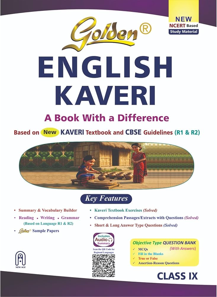 Golden English Study Material Based on New NCERT Textbook Kaveri for Class-9 | For 2027 CBSE Exams | Summary | Reading | Writing | Grammar| Sample Papers | Objective Type Question Ban